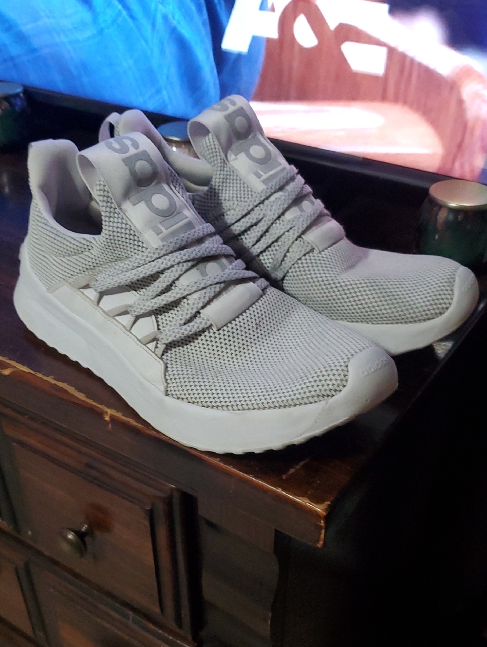 Adidas Men's Cloudfoam Knit Runner in Light Gray Size 9.5